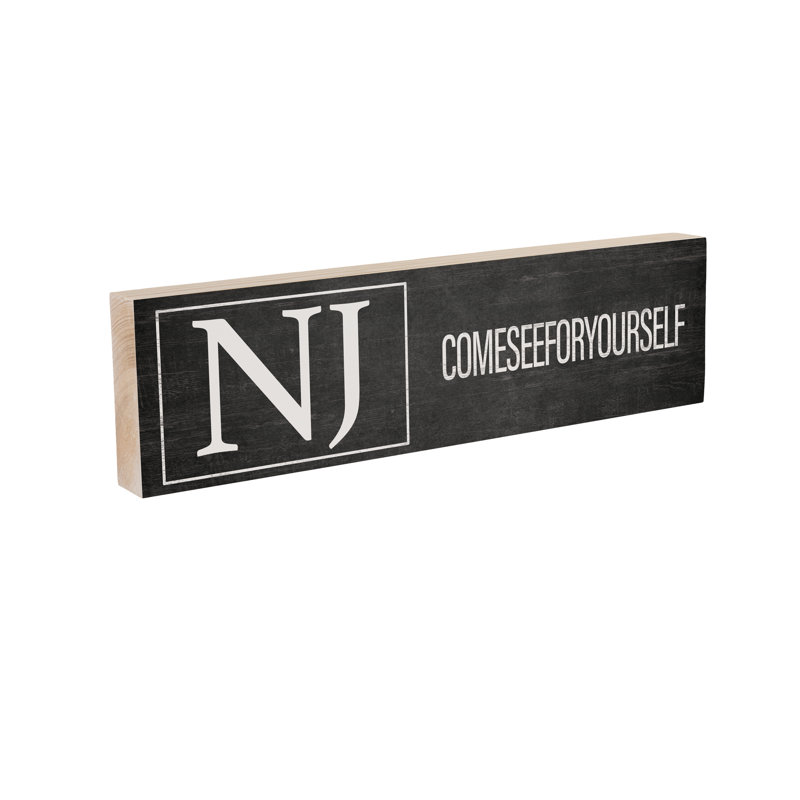 Enseigne en bois State New Jersey 18 x 5 po