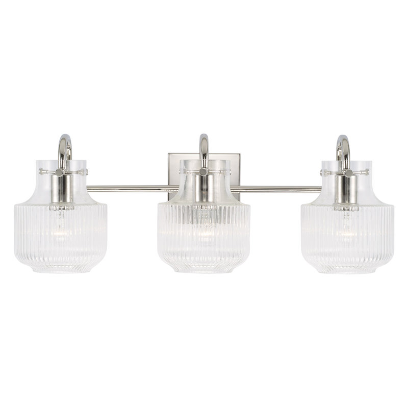 3 - Light Dimmable Vanity Light, Polished Nickel