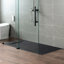 Base de douche à surface solide l 59/60 po x P 31,5 po, antidérapante, profil bas, incurvée, accessible en fauteuil roulant-87073668-87073665