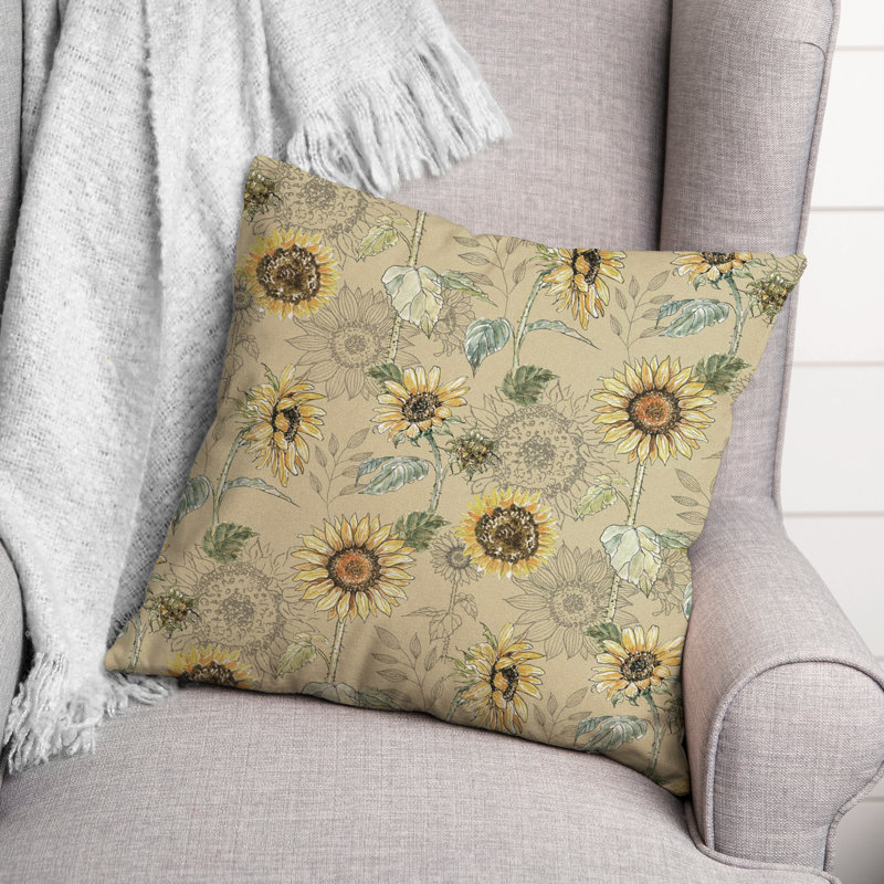 Coussin décoratif en polyester / mélange de polyester, Jaune