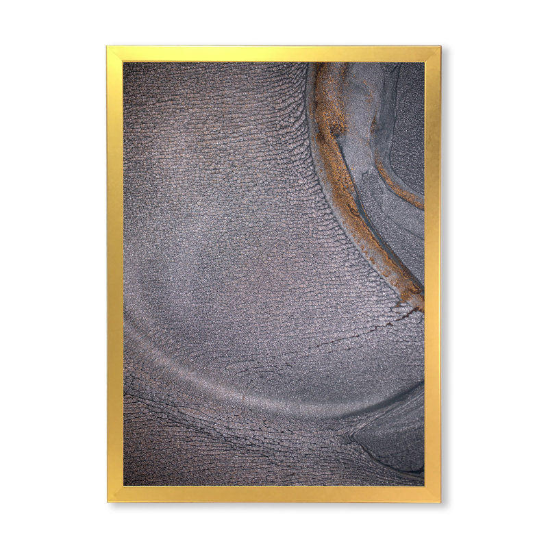 Art de luxe sur toile monochrome gris luxueux - œuvre d'art moderne sur toile, Encadrement doré, H 12 po x l 8 po x P 1 po