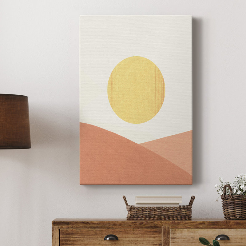 Simple Boho Sun I, toile tendue avec châssis de qualité supérieure - prête à être accrochée, H 12 po x l 8 po x P 1 po