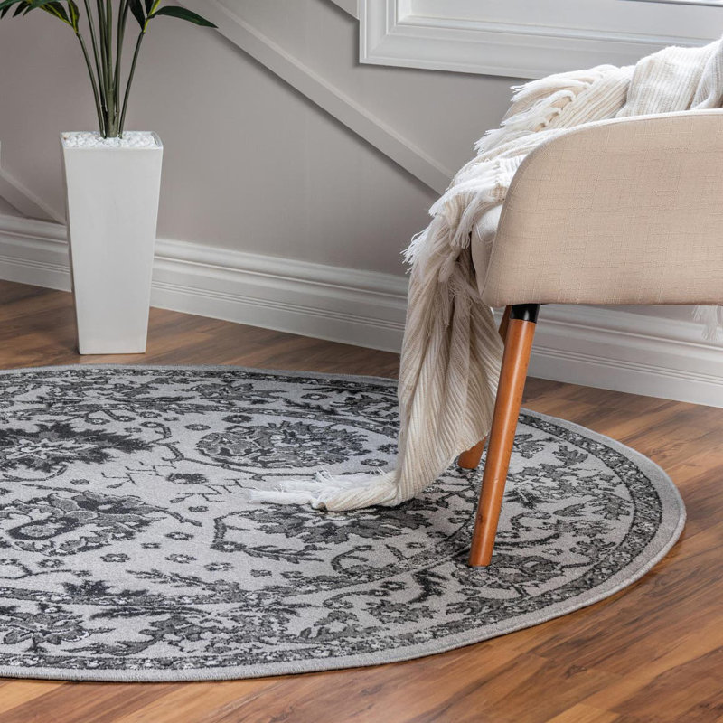 Floral Indoor Rug, Round 5'3"