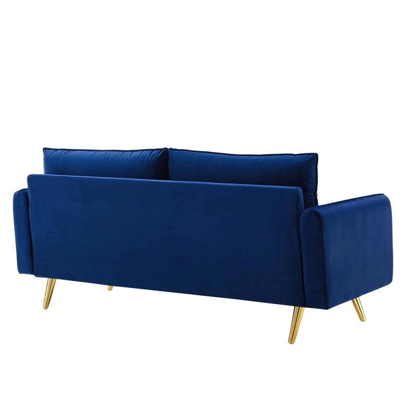 Canapé en velours Audrey, Velours bleu marine