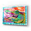 Alligator 3 pi par Dean Russo, art mural en verre acrylique, 16 po x 12 po