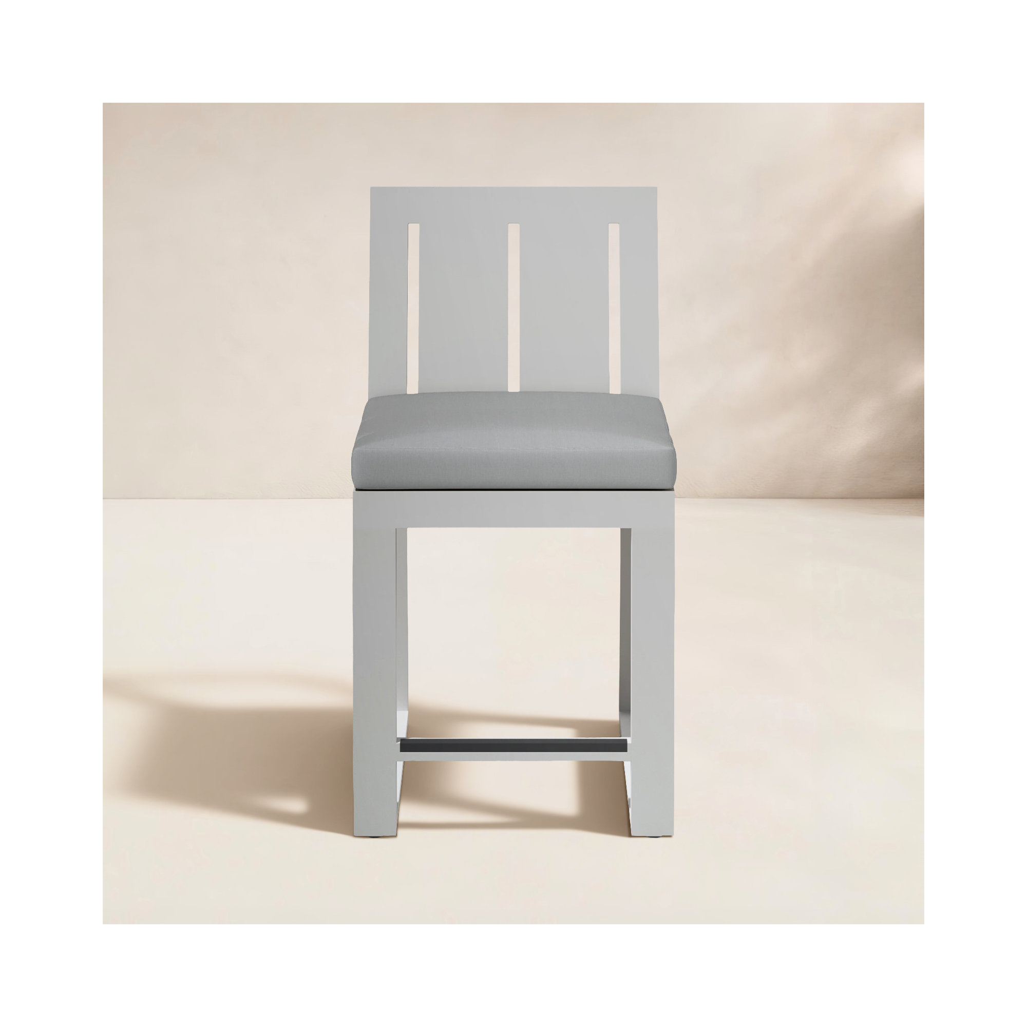 Camela 40.39'' Outdoor Bar Stool with Sunbrella® Cushion, Cast Silver Sunbrella®, Bar Stool (30" Seat Height)