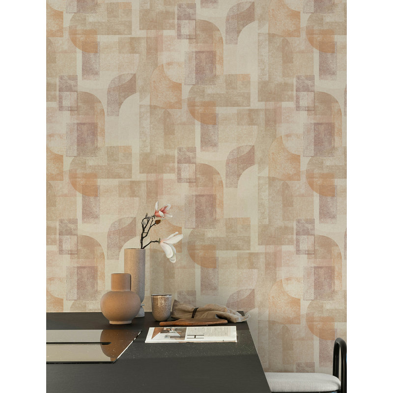 Papier peint géométrique Cassandra, Rouge