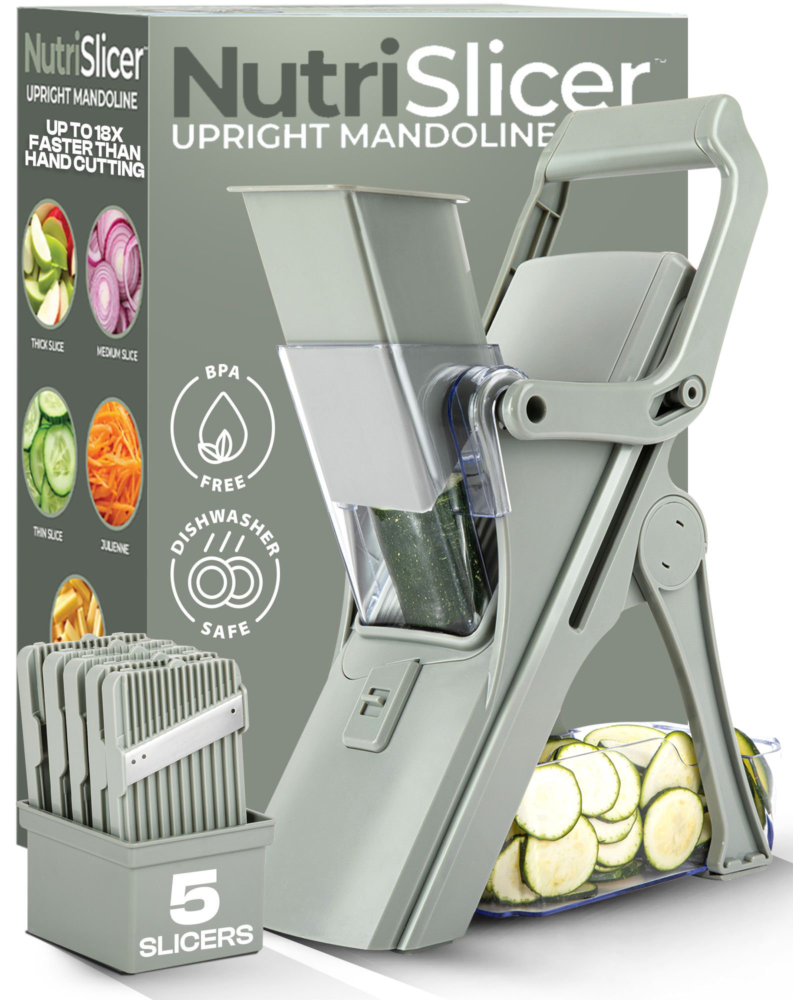 Nutrislicer Mandoline 5-in-1 Multifunctional Vegetable Cutter, BPA Free & Dishwasher Safe | Wayfair