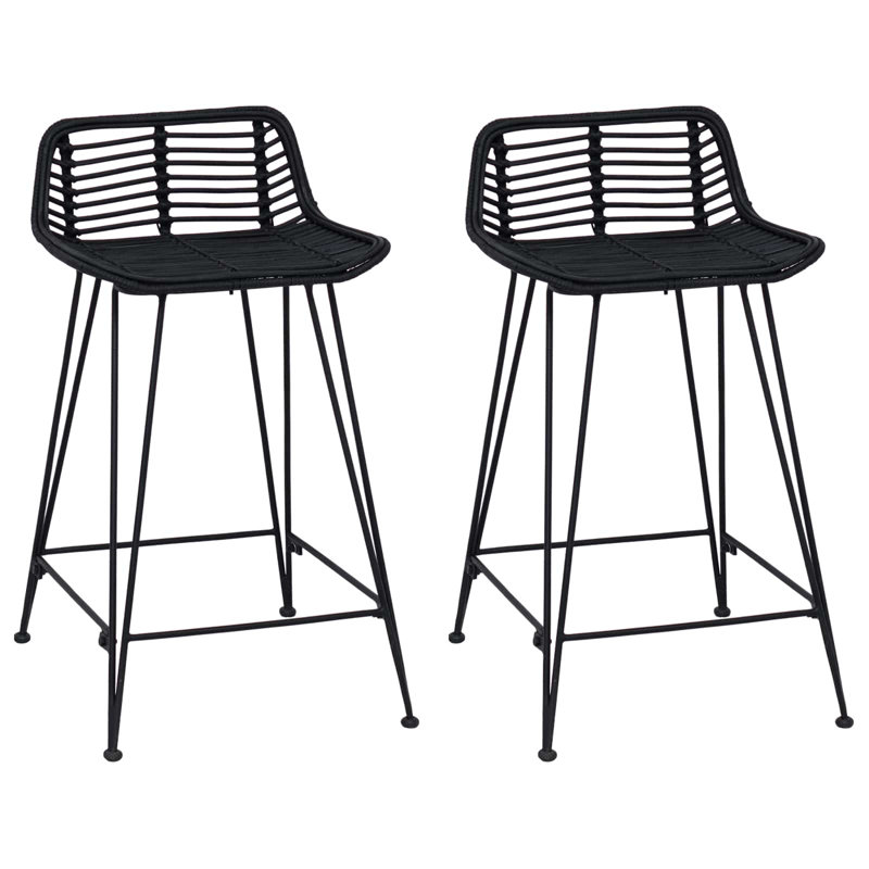 Counter Stool with Metal Frame, Black
