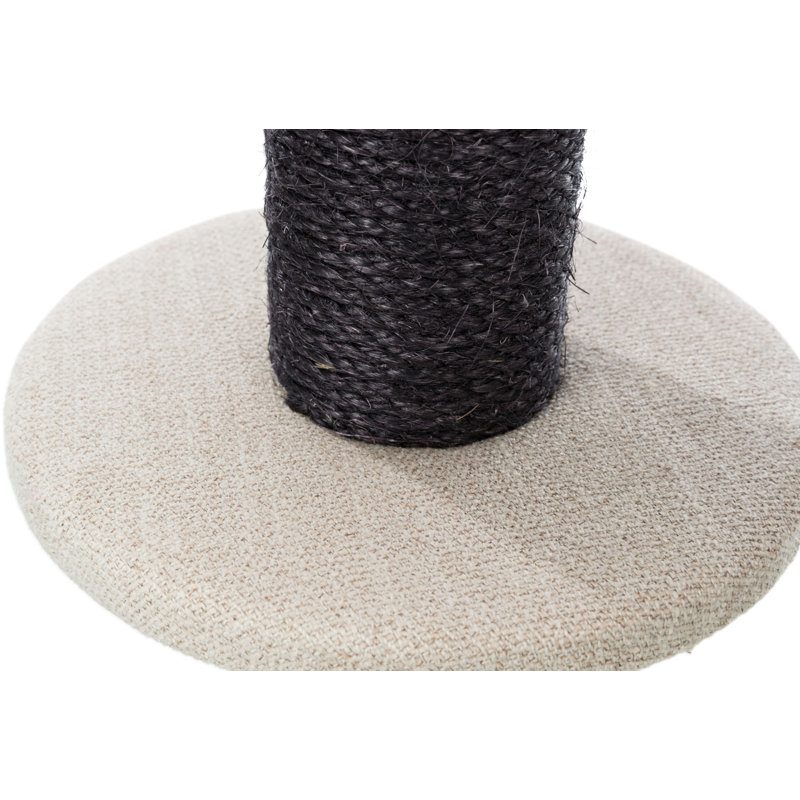 Cream and Black Sisal Freestanding Cat Tree with Hammock