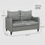 HOMCOM 2 Seater Sofa Modern Small Sofa with Solid Wood Legs Bedroom Brown-816408608