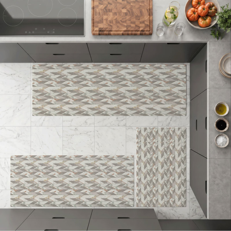 Geometric Pattern Non-Slip Washable Kitchen Mats