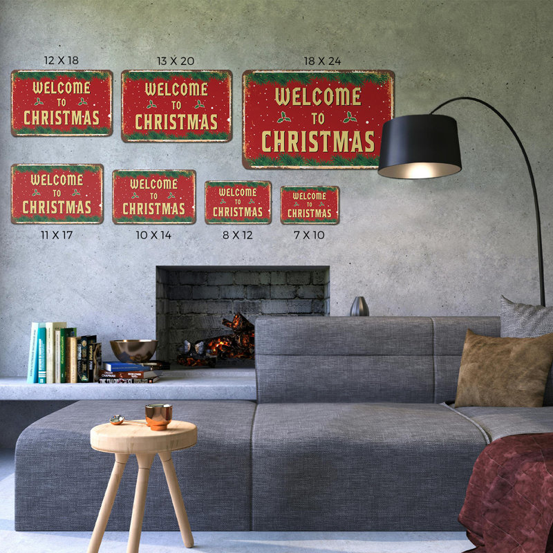 Plaque de bienvenue en plastique 10 po x 14 po Welcome To Christmas, H 10 po x l 14 po x P 0,1 po