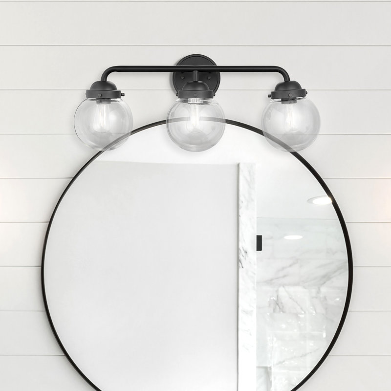 Éclairage pour salle de bain 3 lumières Cordray, Noir mat