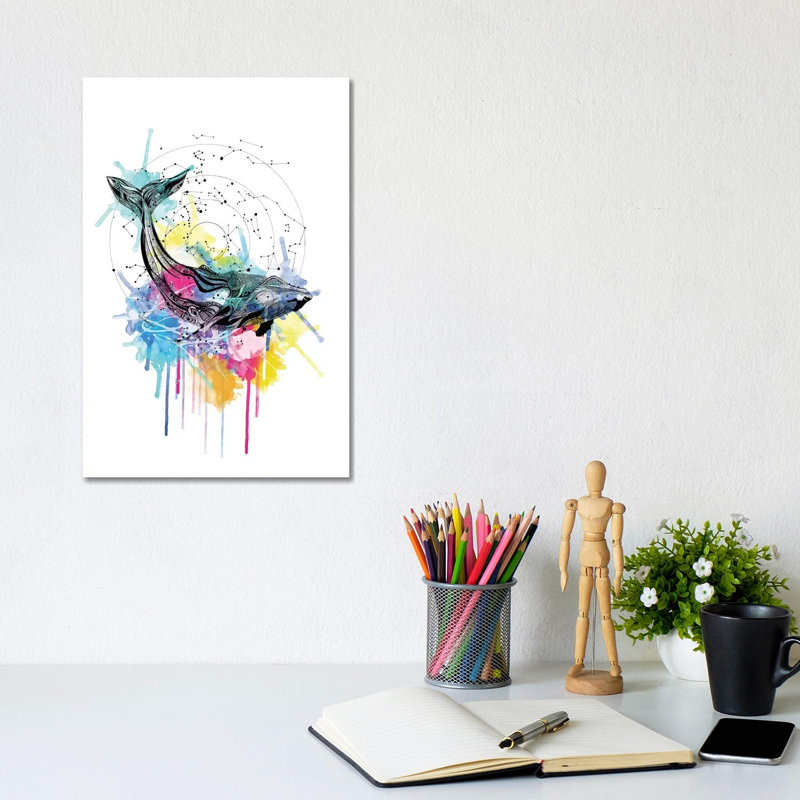 Whale by Karin Roberts - Wrapped Canvas Painting, 20.32 cm H x 30.48 cm W