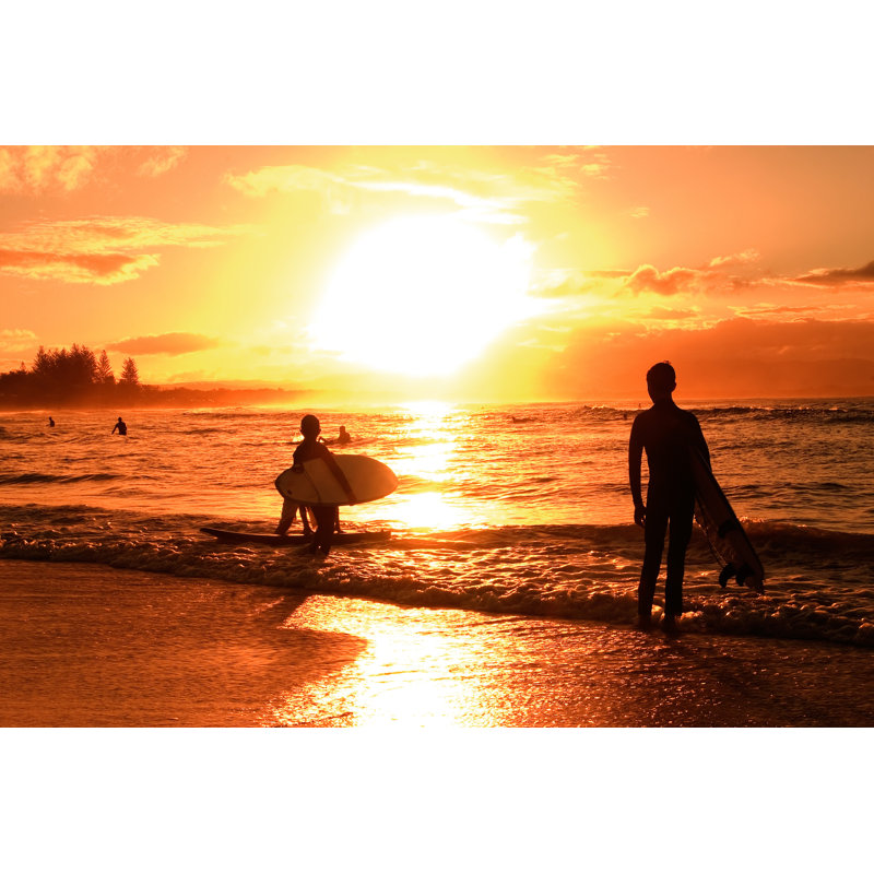 Sunset Over Beach - Wrapped Canvas Print, 30cm H x 46cm W x 3.8cm D