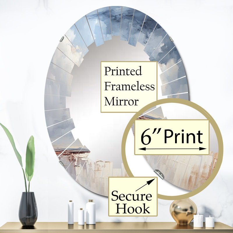 Miroir mural Beyman - Paysages ovale, 36 po x 24 po