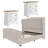 3-Pieces Classic Vintage & Contemporary King Bedroom Set, Cream-117320824-117320822