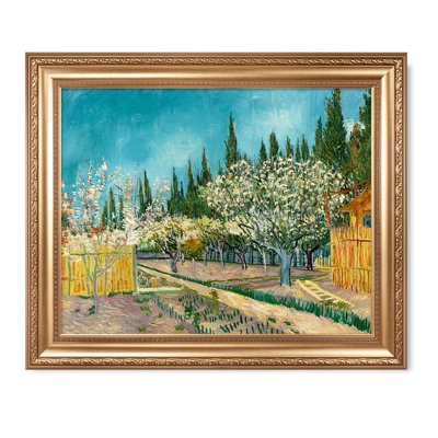 Orchard bordé par Vincent Van Gogh, taille: 30 x 36 x 1,5 ", impression sur toile, estampe numérique pour décoration intérieure