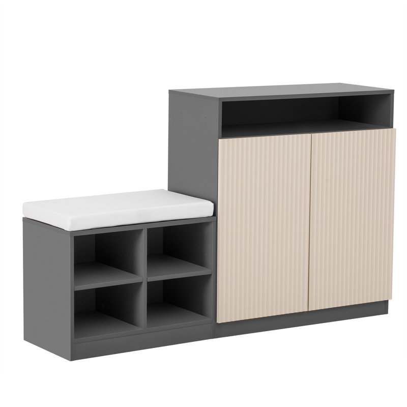 Armoire de salon avec banc à chaussures, Gris