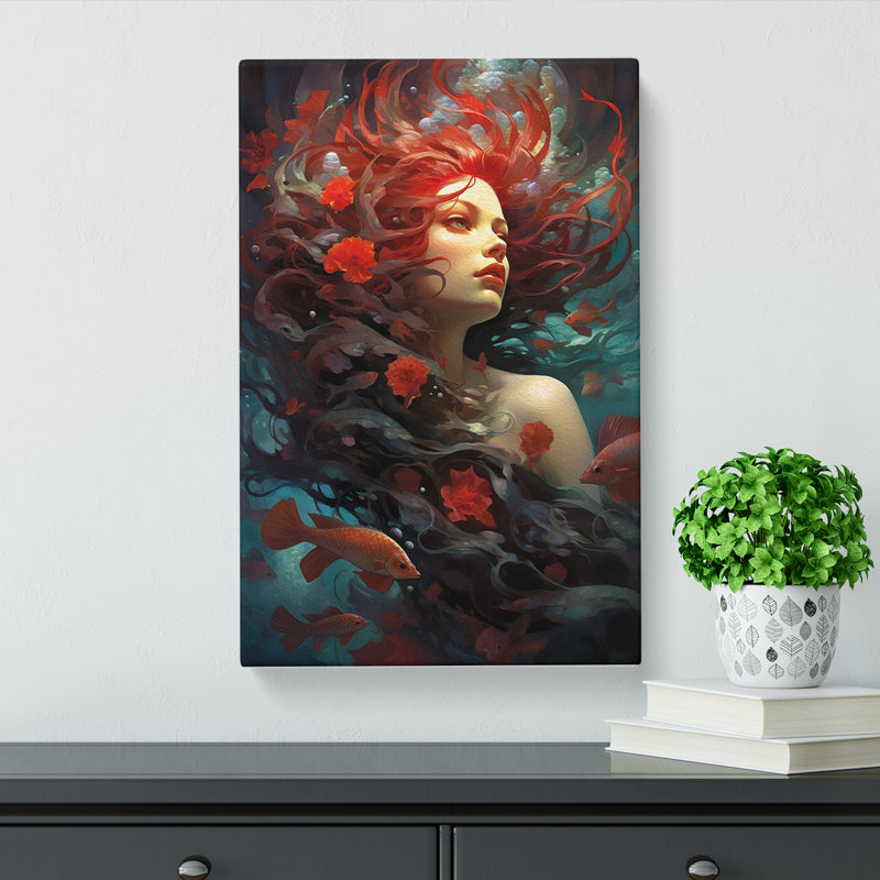 Mermaid Symbolism - Wrapped Canvas, 60cm H x 40cm W x 3cm D