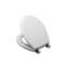 Como White Wooden Toilet Seat - Adjustable Hinges with Top & Bottom Fixings Included and Rust Free Chrome Plated Hinge Covers, Antibacterial Treated Surface (White Wood)