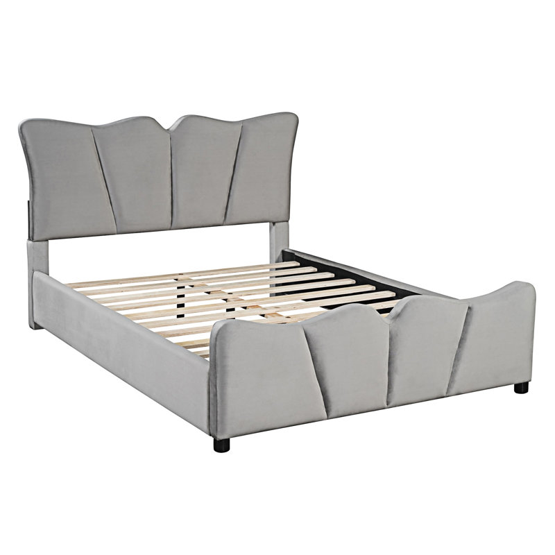 Tyliek Upholstered Platform Bed, Full, Beige