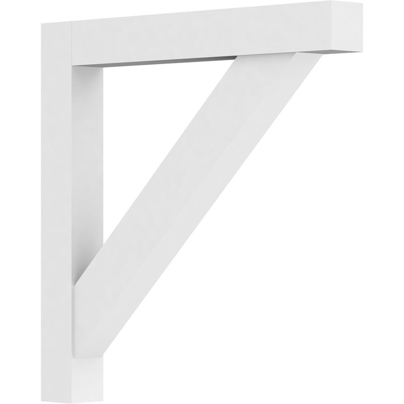 3"W x 30"D x 30"H Standard Traditional Architectural Grade PVC Bracket with Block Ends, 30"H x 3"W x 30"D