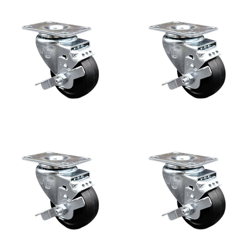 Soft Rubber Caster with Brake Service