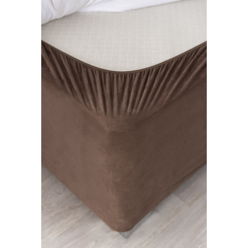 Faux suede Base wrap valance, Single (3'), Chocolate