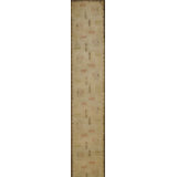 Vintage Mid Century Ivory Minimalist American Folk Art Hooked Narrow Hallway Runner Rug
