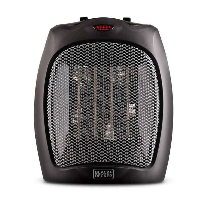 Black Ceramic Electric Portable Space Heater with Thermostat