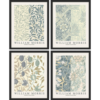 " Botanical And Floral Design " by William Morris 4 - Pieces