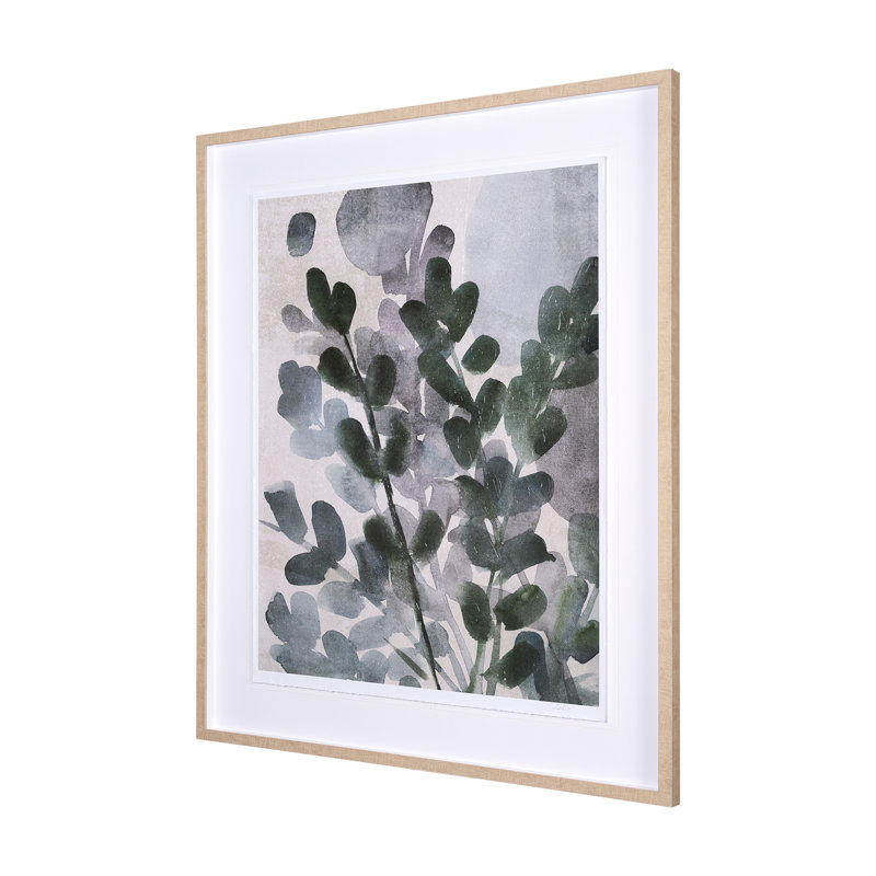 Summer Foliage a Hand Embelished Textured Framed Art Print Matted under Glass, Summer Foliage II