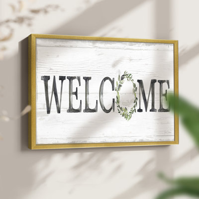 Welcome Wreath -Framed Print - Restickable