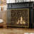 Golden Fireplace Screen With Circular Design