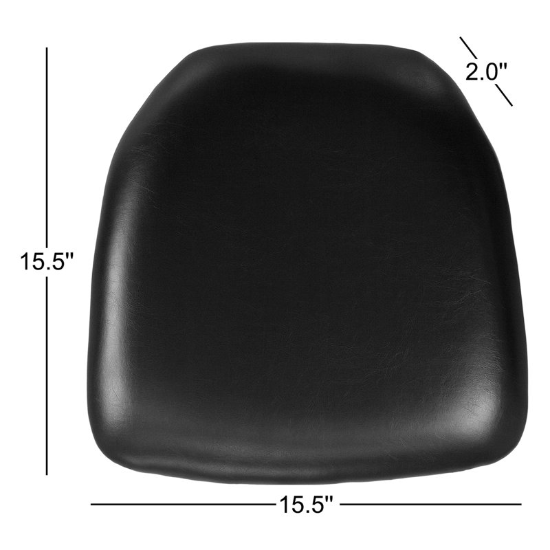 Black Vinyl Chiavari Chair Cushion with Firm Support