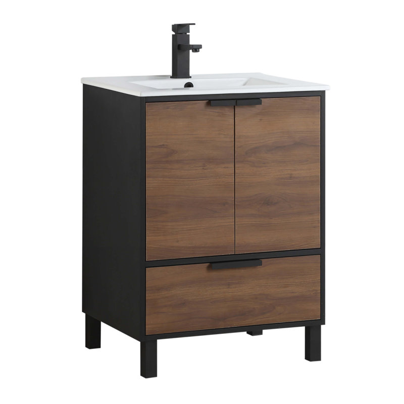 Hamilton 24" Single Bathroom Vanity Set, Walnut