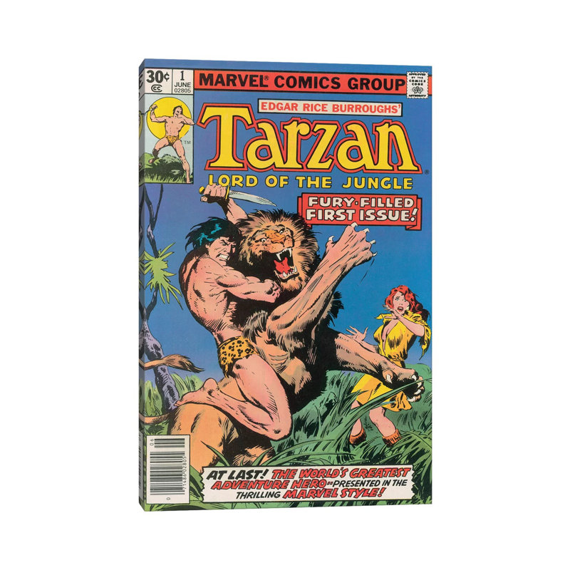 Tarzan Comic Cover #1 by Jon Buscema - Wrapped Canvas Print, 20.32 cm H x 30.48 cm W