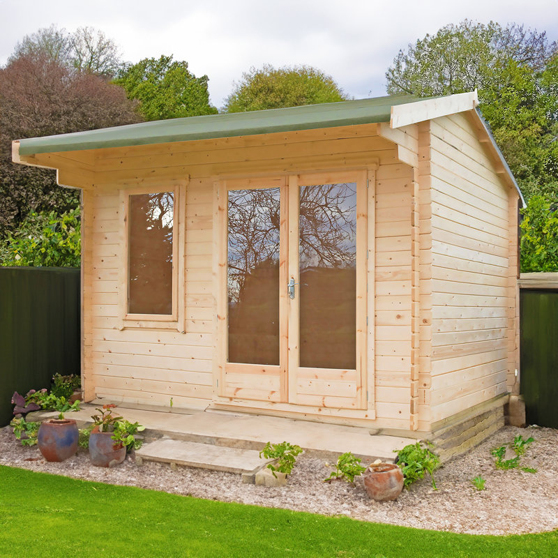Plumley 10 x 14 Ft. Tongue & Groove Log Cabin, No