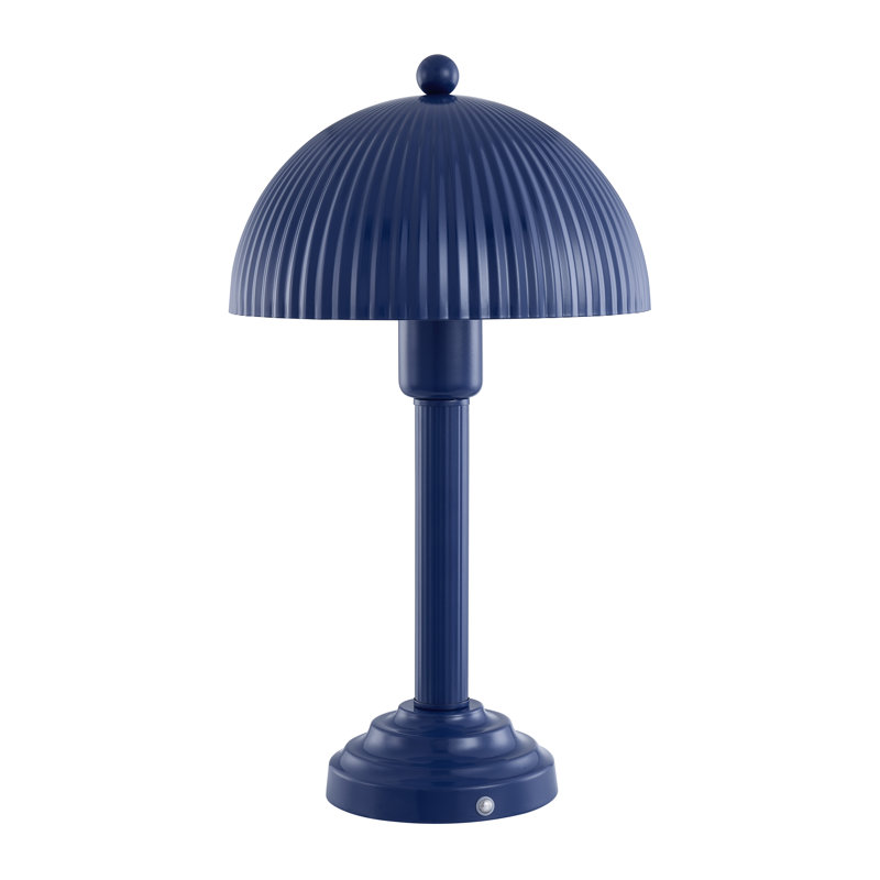 Lampe de table 17,5 "en métal avec abat-jour bleu, Bleu, Bleu
