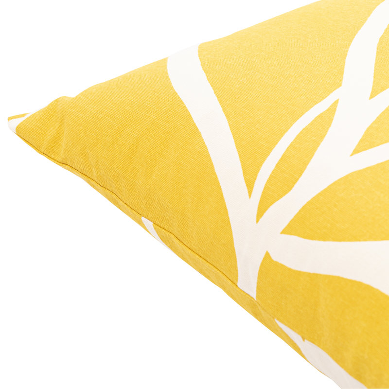 Abstract Cotton Pillow Cover, 20" x 20", Mustard/Beige