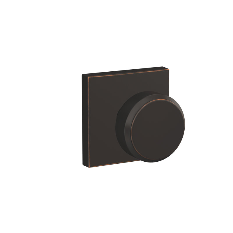 Bowery Double Dummy Knob with Collins Trim, Aged Bronze