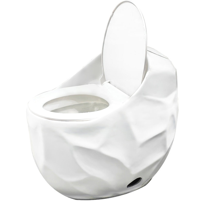 Toilette simple en forme d'œuf blanc brillant de 1,28 po - conception unique avec commodité dans la salle de bain, siège à dégagement rapide, fonction, parfait pour la propreté, eau, hauteur standard pratique et esthétique