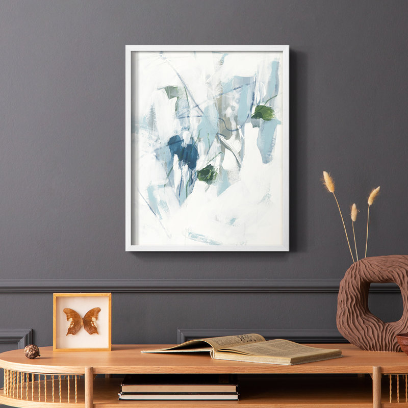 Ice Cavern II, reproduction encadrée - bois massif, Blanc, H 28 po x l 22 po