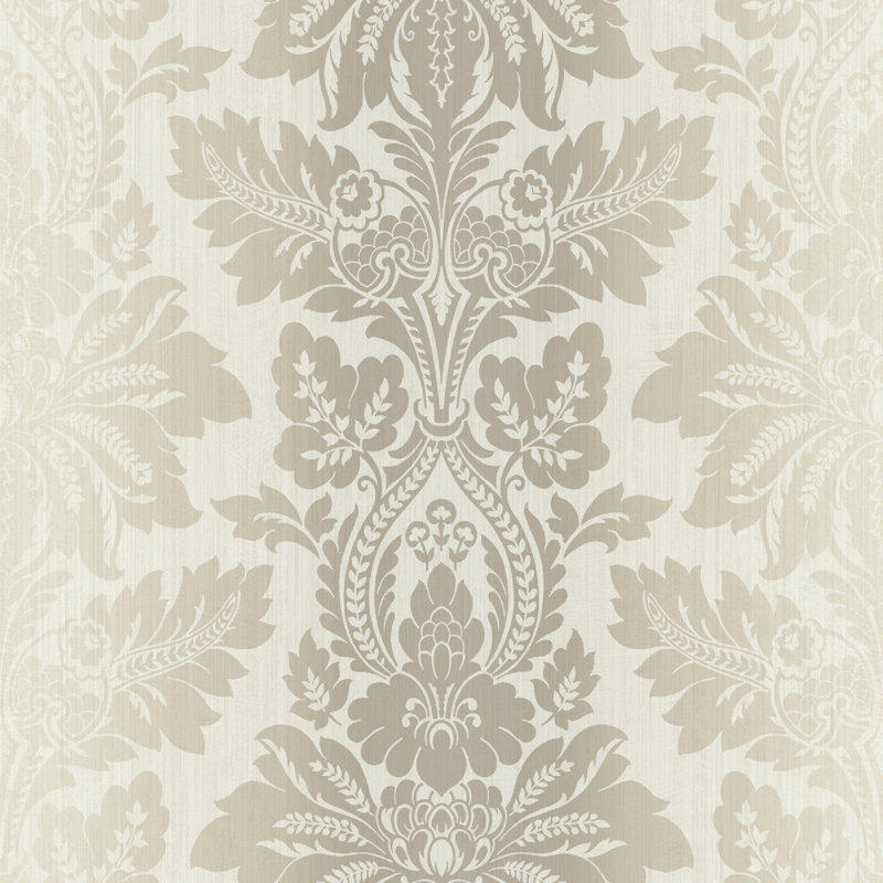 Papier peint embossé à motif damassé 33 'x 20,5 "Pompei Syracuse, Taupe
