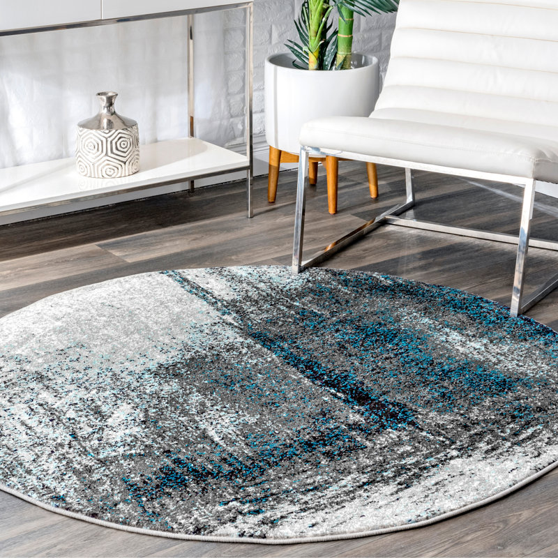 Townsend Abstract Indoor Rug, Round 5'