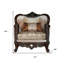 Fauteuil en velours beige / noyer Advaith