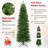 6'/7.5' H Slender Green Realistic Artificial Spruce Christmas Tree w/ LED Lights-34732304