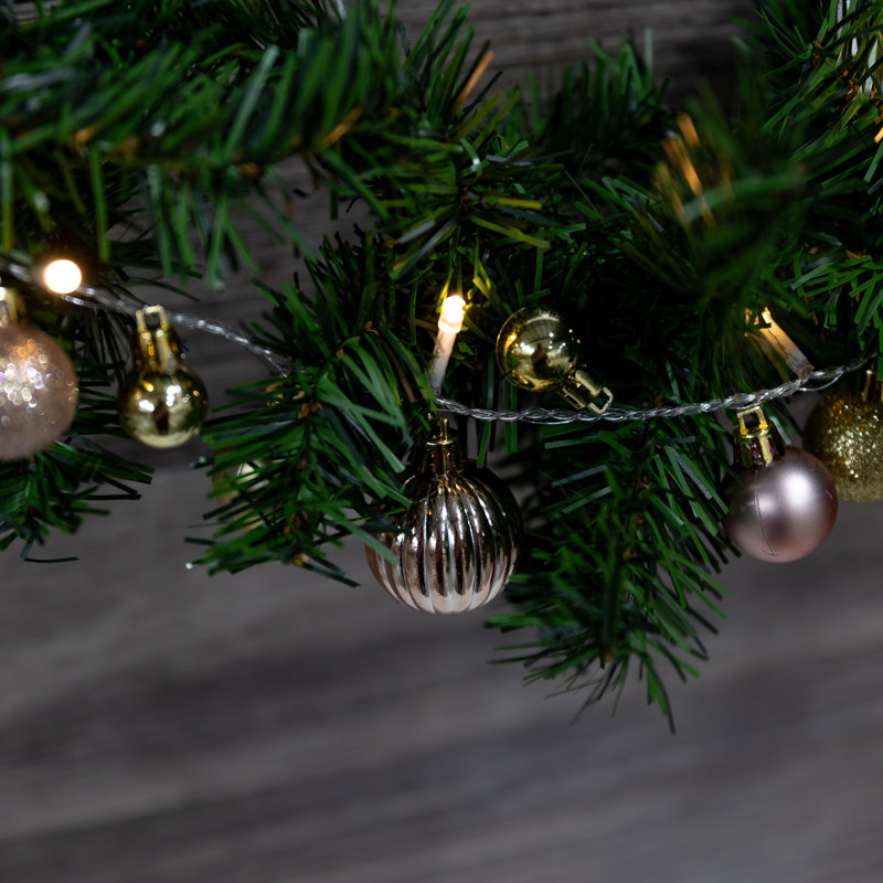Battery Operated String Lights with Christmas Ornaments